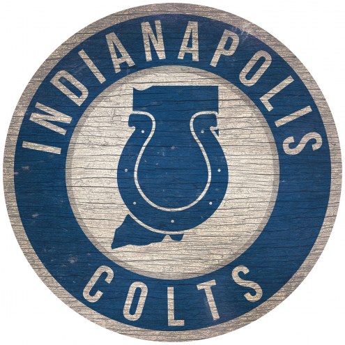 Indianapolis Colts 12&quot; Circle with State Sign