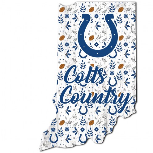 Indianapolis Colts 12&quot; Floral State Sign