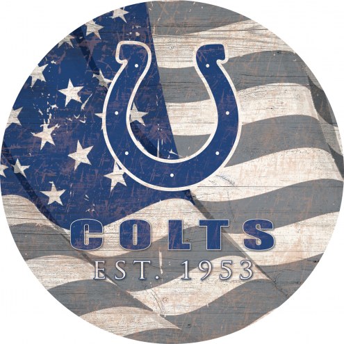 Indianapolis Colts 12&quot; Team Color Flag Circle Sign