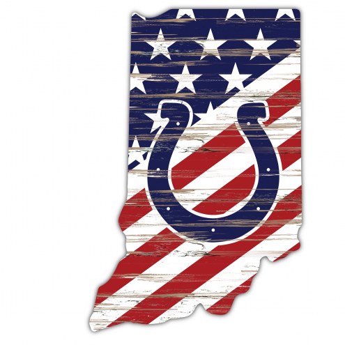 Indianapolis Colts 12&quot; USA State Cutout Sign