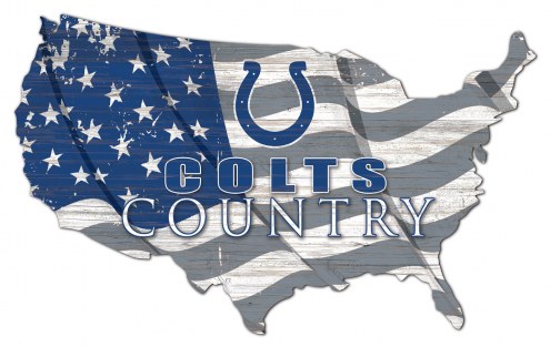 Indianapolis Colts 15&quot; USA Flag Cutout Sign