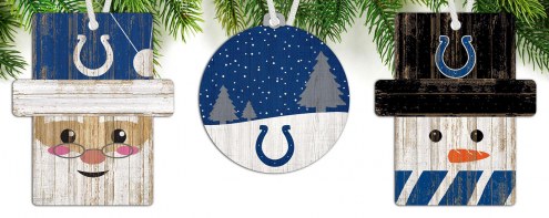 Indianapolis Colts 3-Pack Christmas Ornament Set