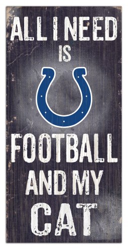 Indianapolis Colts 6&quot; x 12&quot; Football & My Cat Sign