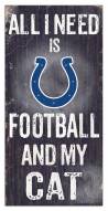 Indianapolis Colts 6" x 12" Football & My Cat Sign
