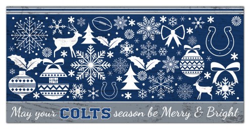 Indianapolis Colts 6&quot; x 12&quot; Merry & Bright Sign