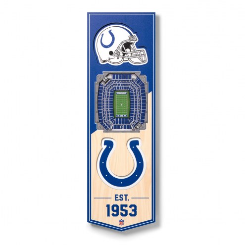 Indianapolis Colts 6&quot; x 19&quot; 3D Stadium Banner Wall Art