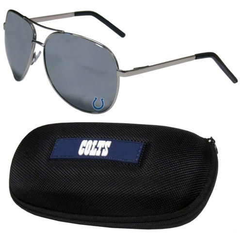 Indianapolis Colts Aviator Sunglasses and Zippered Carrying Case