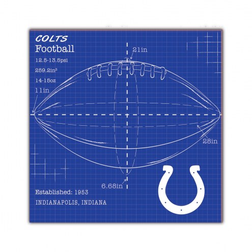 Indianapolis Colts Ball Blueprint 10&quot; x 10&quot; Sign