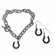 Indianapolis Colts Chain Bracelet & Dangle Earring Set