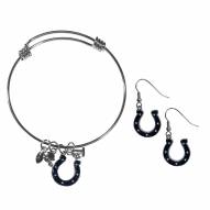 Indianapolis Colts Dangle Earrings & Charm Bangle Bracelet Set
