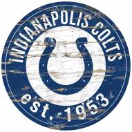 Indianapolis Colts Distressed Round Sign