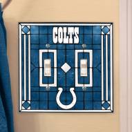 Indianapolis Colts Glass Double Switch Plate Cover