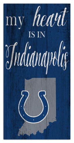 Indianapolis Colts My Heart State 6&quot; x 12&quot; Sign