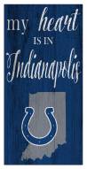 Indianapolis Colts My Heart State 6" x 12" Sign