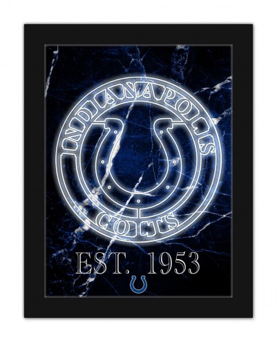 Indianapolis Colts Neon Circle Logo 12&quot; x 16&quot; Framed Wall Art