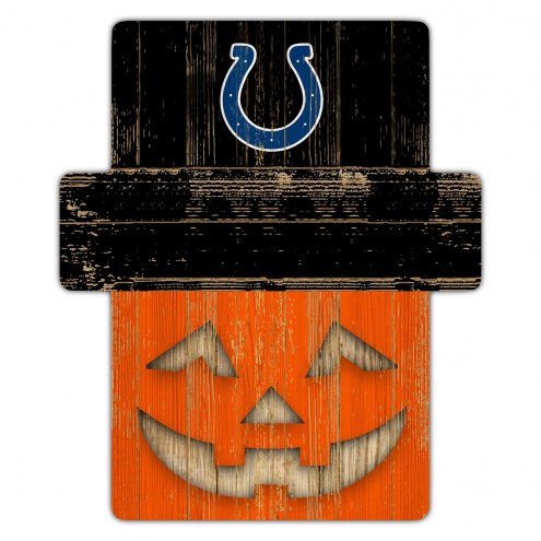 Indianapolis Colts Pumpkin Cutout with Stake