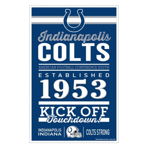 Indianapolis Colts Established Wood Sign