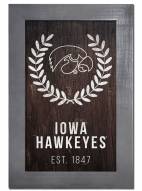 Iowa Hawkeyes 11" x 19" Laurel Wreath Framed Sign