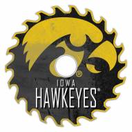 Iowa Hawkeyes 12" Rustic Circular Saw Sign