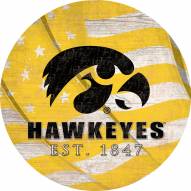 Iowa Hawkeyes 12" Team Color Flag Circle Sign