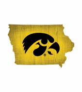 Iowa Hawkeyes 12" Team Color Logo State Sign