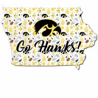Iowa Hawkeyes 24" Floral State Sign
