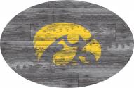 Iowa Hawkeyes 46" Distressed Wood Oval Sign