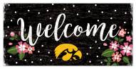 Iowa Hawkeyes 6" x 12" Floral Welcome Sign