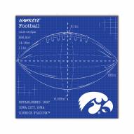 Iowa Hawkeyes Ball Blueprint 10" x 10" Sign