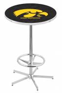 Iowa Hawkeyes Chrome Bar Table with Foot Ring