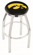 Iowa Hawkeyes Chrome Swivel Bar Stool with Accent Ring