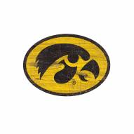 Iowa Hawkeyes Distressed Logo Cutout Sign
