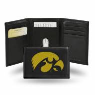 Iowa Hawkeyes Embroidered Leather Tri-Fold Wallet