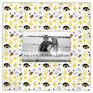 Iowa Hawkeyes Floral Pattern 10" x 10" Picture Frame