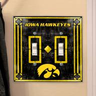 Iowa Hawkeyes Glass Double Switch Plate Cover