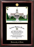 Iowa Hawkeyes Gold Embossed Diploma Frame with Campus Images Lithograph