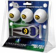 Iowa Hawkeyes Golf Ball Gift Pack with Hat Trick Divot Tool