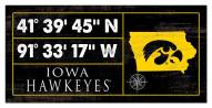 Iowa Hawkeyes Horizontal Coordinate 6" x 12" Sign