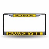 Iowa Hawkeyes Laser Black License Plate Frame