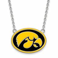 Iowa Hawkeyes Sterling Silver Large Pendant Necklace