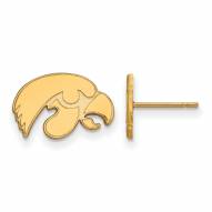 Iowa Hawkeyes NCAA Sterling Silver Gold Plated Extra Small Post Earrings