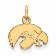 Iowa Hawkeyes NCAA Sterling Silver Gold Plated Extra Small Pendant