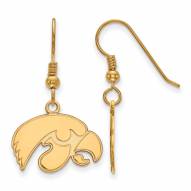 Iowa Hawkeyes NCAA Sterling Silver Gold Plated Small Dangle Earrings