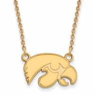 Iowa Hawkeyes NCAA Sterling Silver Gold Plated Small Pendant Necklace