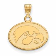 Iowa Hawkeyes Sterling Silver Gold Plated Small Pendant