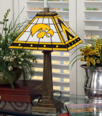 Iowa Hawkeyes Stained Glass Mission Table Lamp