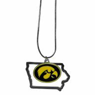 Iowa Hawkeyes State Charm Necklace