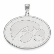 Iowa Hawkeyes Sterling Silver Extra Large Pendant