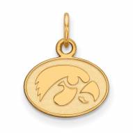 Iowa Hawkeyes Sterling Silver Gold Plated Extra Small Pendant