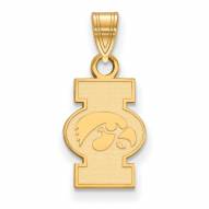 Iowa Hawkeyes Sterling Silver Gold Plated Small Pendant